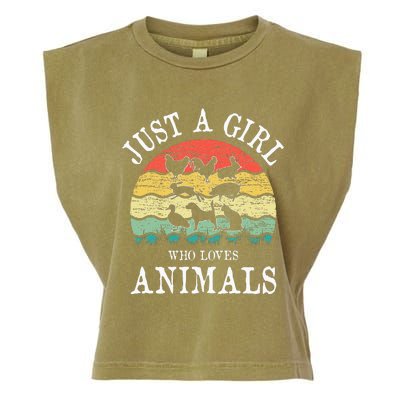 Just A Girl Who Loves Animals Garment-Dyed Women's Muscle Tee