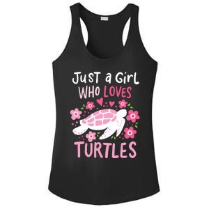 Just A Girl Who Loves Turtles Turtle Gift Ladies PosiCharge Competitor Racerback Tank