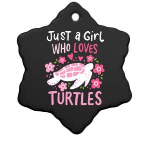 Just A Girl Who Loves Turtles Turtle Gift Ceramic Star Ornament