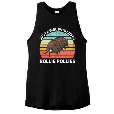 Just A Girl Who Loves Rollie Pollies Isopod Entomologist Ladies PosiCharge Tri-Blend Wicking Tank