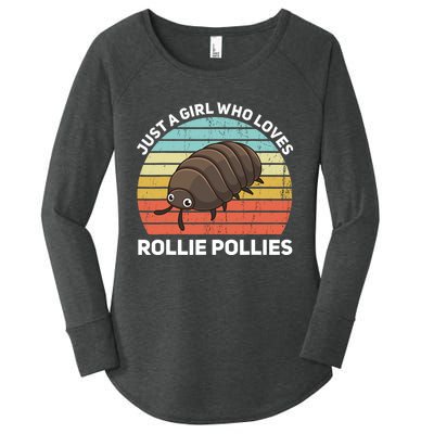 Just A Girl Who Loves Rollie Pollies Isopod Entomologist Women's Perfect Tri Tunic Long Sleeve Shirt