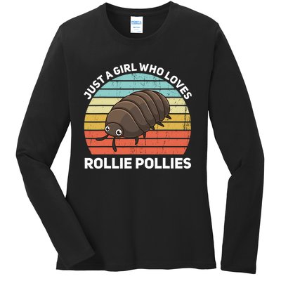 Just A Girl Who Loves Rollie Pollies Isopod Entomologist Ladies Long Sleeve Shirt