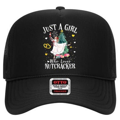 Just A Girl Who Loves Nutcrackers Christmas Ballet High Crown Mesh Back Trucker Hat