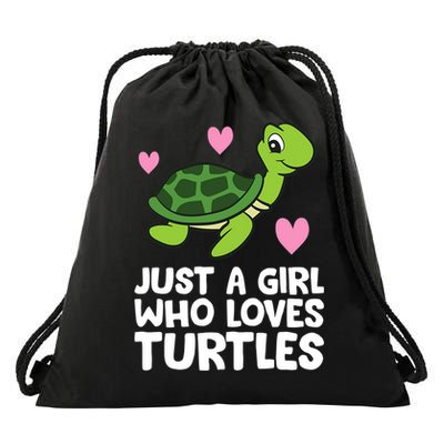 Just A Girl Who Loves Turtles Drawstring Bag