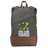 Just A Girl Who Loves Turtles Cotton Canvas Backpack