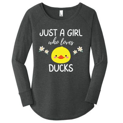 Just A Girl Who Loves Ducks Cute Duck Lover Owner Gift Women's Perfect Tri Tunic Long Sleeve Shirt