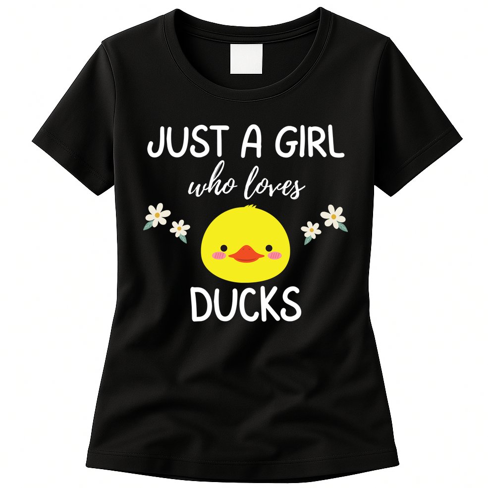 Just A Girl Who Loves Ducks Cute Duck Lover Owner Gift Womens T-Shirt