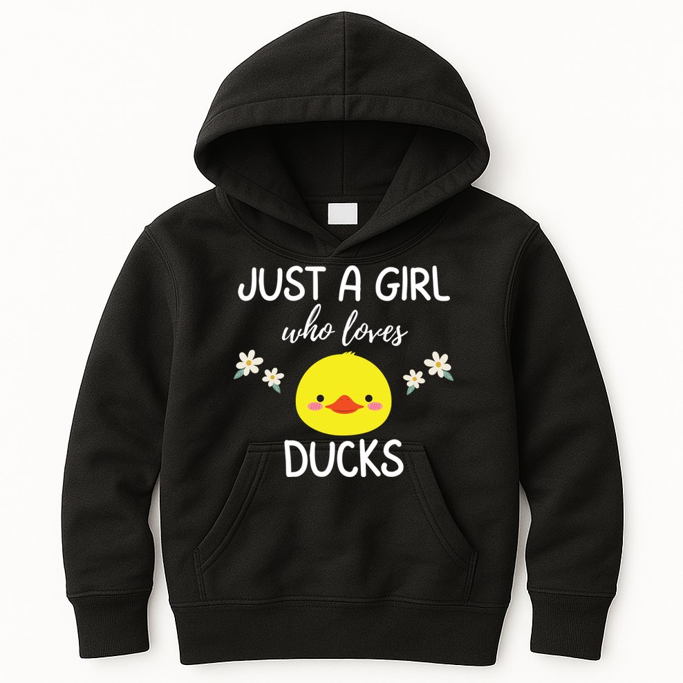 Just A Girl Who Loves Ducks Cute Duck Lover Owner Gift Kids Hoodie
