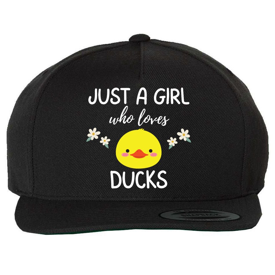Just A Girl Who Loves Ducks Cute Duck Lover Owner Gift Wool Snapback Cap