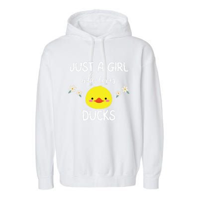 Just A Girl Who Loves Ducks Cute Duck Lover Owner Gift Garment-Dyed Fleece Hoodie