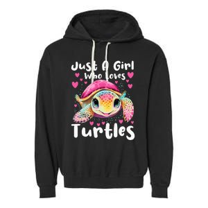 Just A Girl Who Loves Turtles Sea Animal Reptile Lover Garment-Dyed Fleece Hoodie