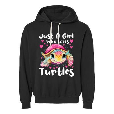 Just A Girl Who Loves Turtles Sea Animal Reptile Lover Garment-Dyed Fleece Hoodie