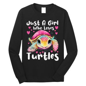 Just A Girl Who Loves Turtles Sea Animal Reptile Lover Long Sleeve Shirt