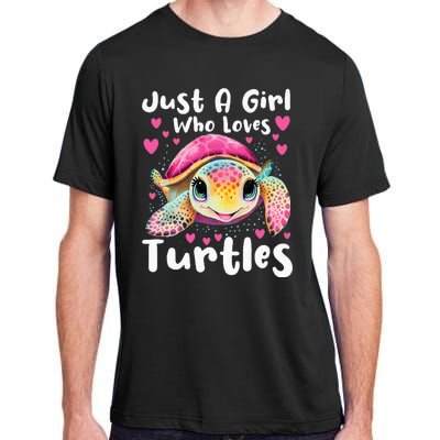 Just A Girl Who Loves Turtles Sea Animal Reptile Lover Adult ChromaSoft Performance T-Shirt