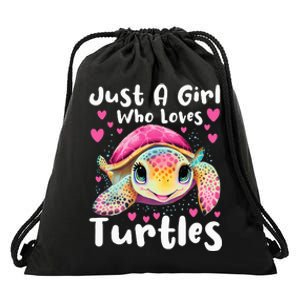 Just A Girl Who Loves Turtles Sea Animal Reptile Lover Drawstring Bag