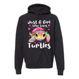 Just A Girl Who Loves Turtles Sea Animal Reptile Lover Premium Hoodie