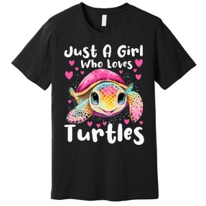 Just A Girl Who Loves Turtles Sea Animal Reptile Lover Premium T-Shirt