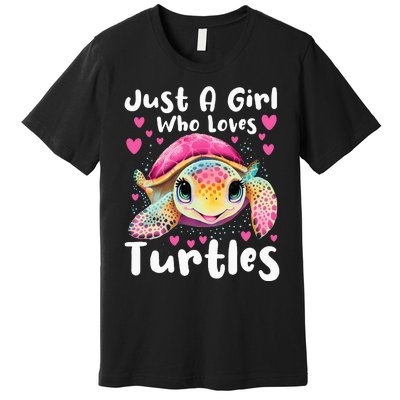 Just A Girl Who Loves Turtles Sea Animal Reptile Lover Premium T-Shirt