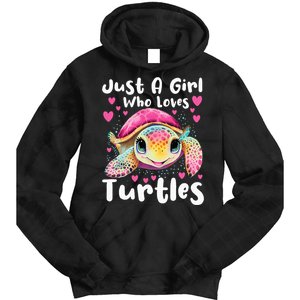 Just A Girl Who Loves Turtles Sea Animal Reptile Lover Tie Dye Hoodie