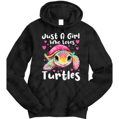 Just A Girl Who Loves Turtles Sea Animal Reptile Lover Tie Dye Hoodie