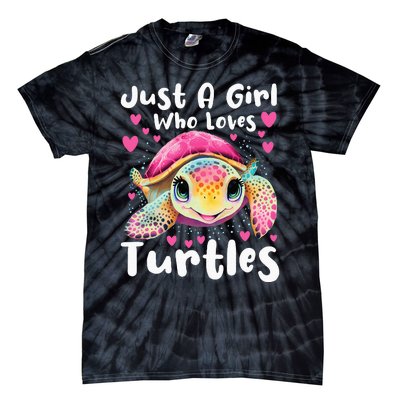 Just A Girl Who Loves Turtles Sea Animal Reptile Lover Tie-Dye T-Shirt