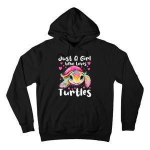 Just A Girl Who Loves Turtles Sea Animal Reptile Lover Tall Hoodie