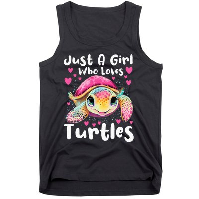 Just A Girl Who Loves Turtles Sea Animal Reptile Lover Tank Top