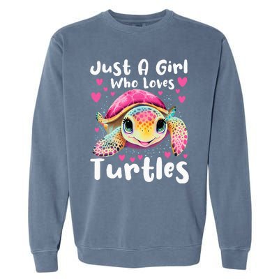 Just A Girl Who Loves Turtles Sea Animal Reptile Lover Garment-Dyed Sweatshirt