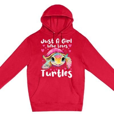 Just A Girl Who Loves Turtles Sea Animal Reptile Lover Premium Pullover Hoodie