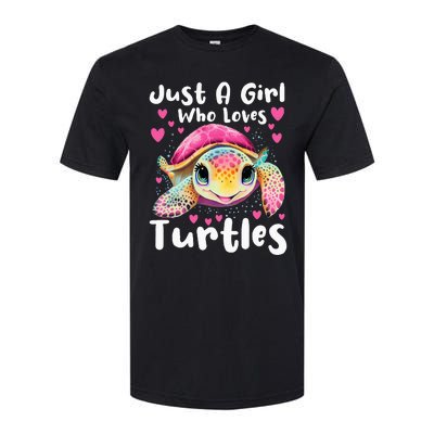 Just A Girl Who Loves Turtles Sea Animal Reptile Lover Softstyle CVC T-Shirt