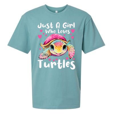 Just A Girl Who Loves Turtles Sea Animal Reptile Lover Sueded Cloud Jersey T-Shirt