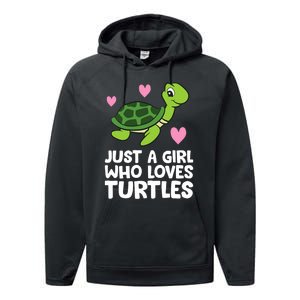 Just a Girl Who Loves Turtles Performance Fleece Hoodie