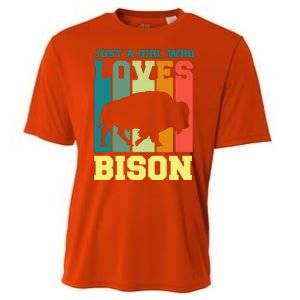 Just A Girl Who Loves Bison Cooling Performance Crew T-Shirt