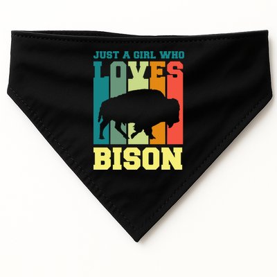 Just A Girl Who Loves Bison USA-Made Doggie Bandana