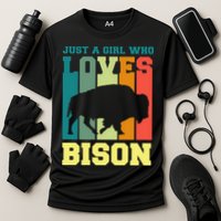 Just A Girl Who Loves Bison Cooling Performance Crew T-Shirt