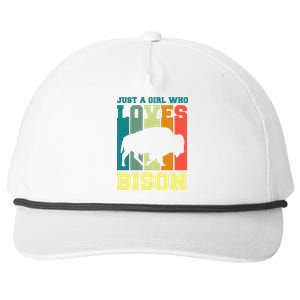 Just A Girl Who Loves Bison Snapback Five-Panel Rope Hat