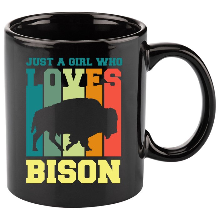 Just A Girl Who Loves Bison 11oz C Handle Ceramic Mug