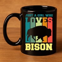 Just A Girl Who Loves Bison 11oz C Handle Ceramic Mug