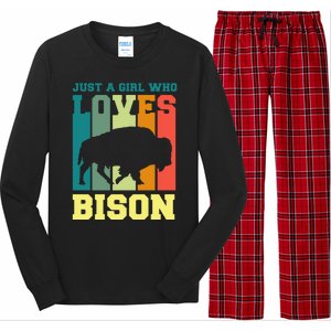 Just A Girl Who Loves Bison Long Sleeve Pajama Set