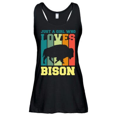 Just A Girl Who Loves Bison Ladies Essential Flowy Tank