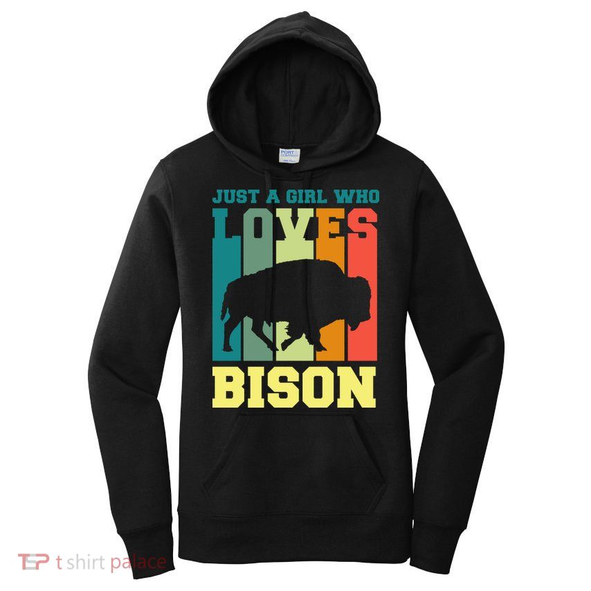 Just A Girl Who Loves Bison Women's Pullover Hoodie