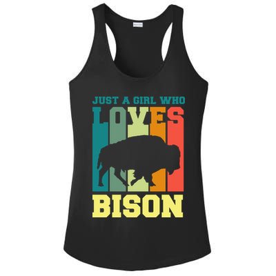 Just A Girl Who Loves Bison Ladies PosiCharge Competitor Racerback Tank