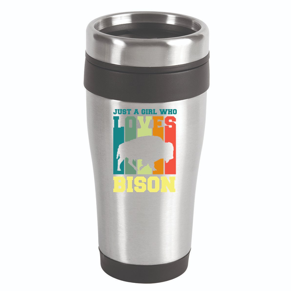 Just A Girl Who Loves Bison 16oz Travel Tumbler