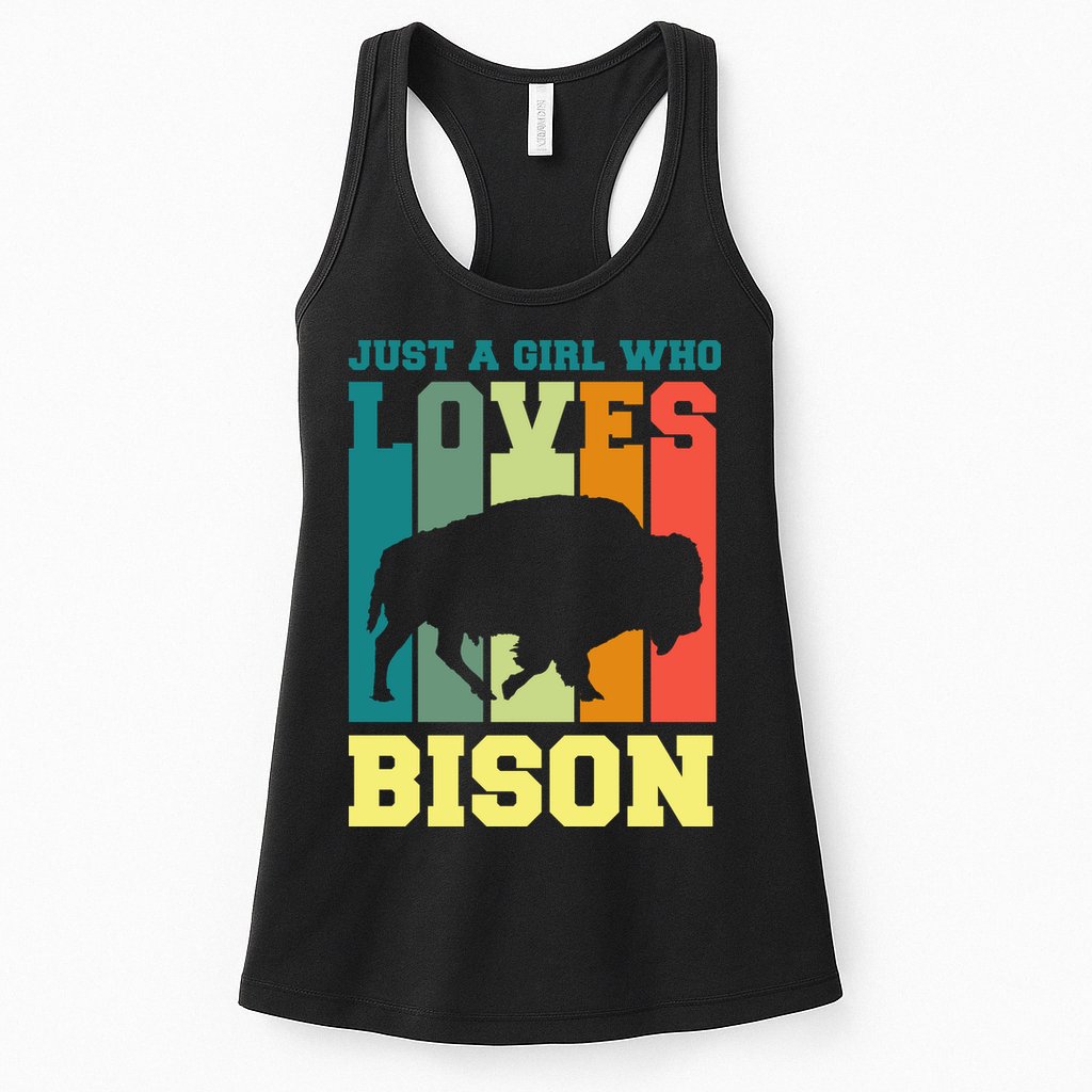 Just A Girl Who Loves Bison Womens Tank Top