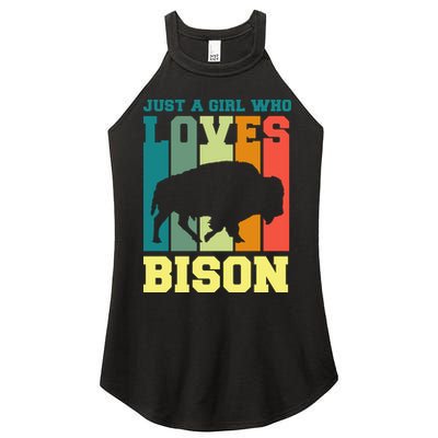 Just A Girl Who Loves Bison Women's Perfect Tri Rocker Tank