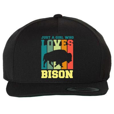Just A Girl Who Loves Bison Wool Snapback Cap