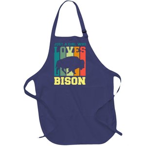 Just A Girl Who Loves Bison Full-Length Apron With Pockets