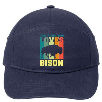 Just A Girl Who Loves Bison 7-Panel Snapback Hat