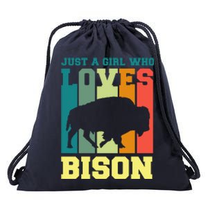 Just A Girl Who Loves Bison Drawstring Bag