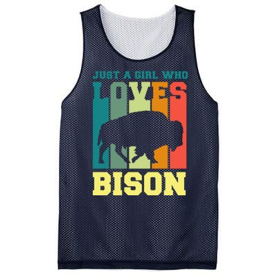 Just A Girl Who Loves Bison Mesh Reversible Basketball Jersey Tank